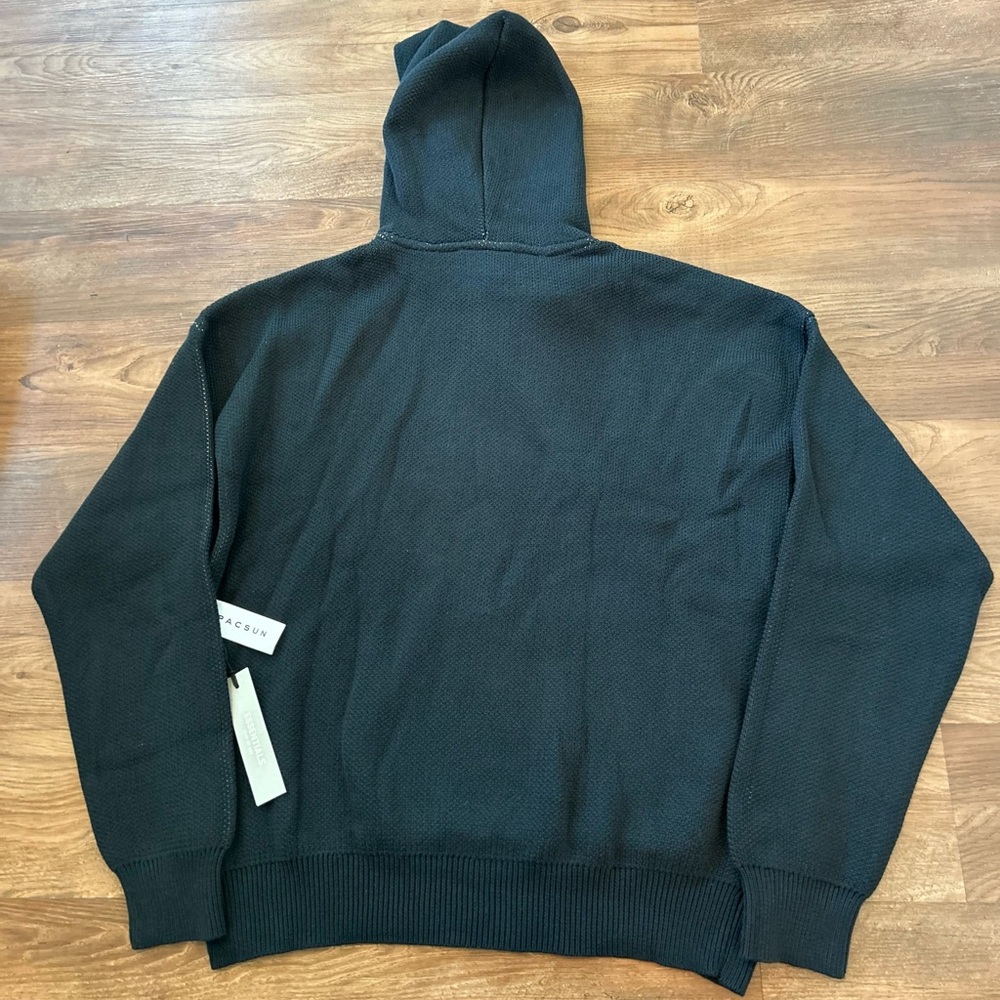 Authentic Fear of God Essentials Knit Hooded Pullover Hoodie Black Size L NWT - Picture 4 of 6